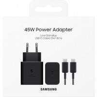  Lādētājs Samsung EP-T4511XBEGEU 45W + USB-C to USB-C kabelis black 